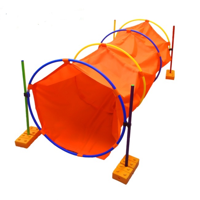 Тоннель детский игровой круглый 2 м с подставками (обручи, палки, кирпичики) 1
